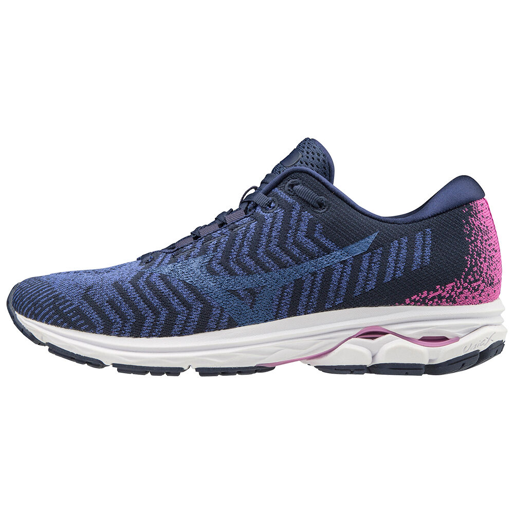 Mizuno Women's WAVE RIDER WAVEKNIT3 Running Shoes Blue/ Rose (J1GD192930-YIM)